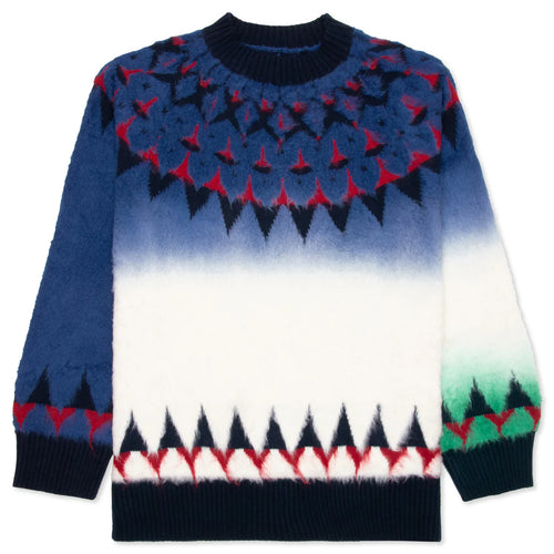 Jacquard Knit Pullover Navy