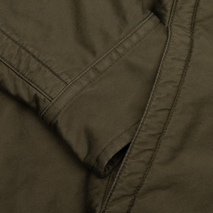 Padded Cotton Satin Shirt Military Green