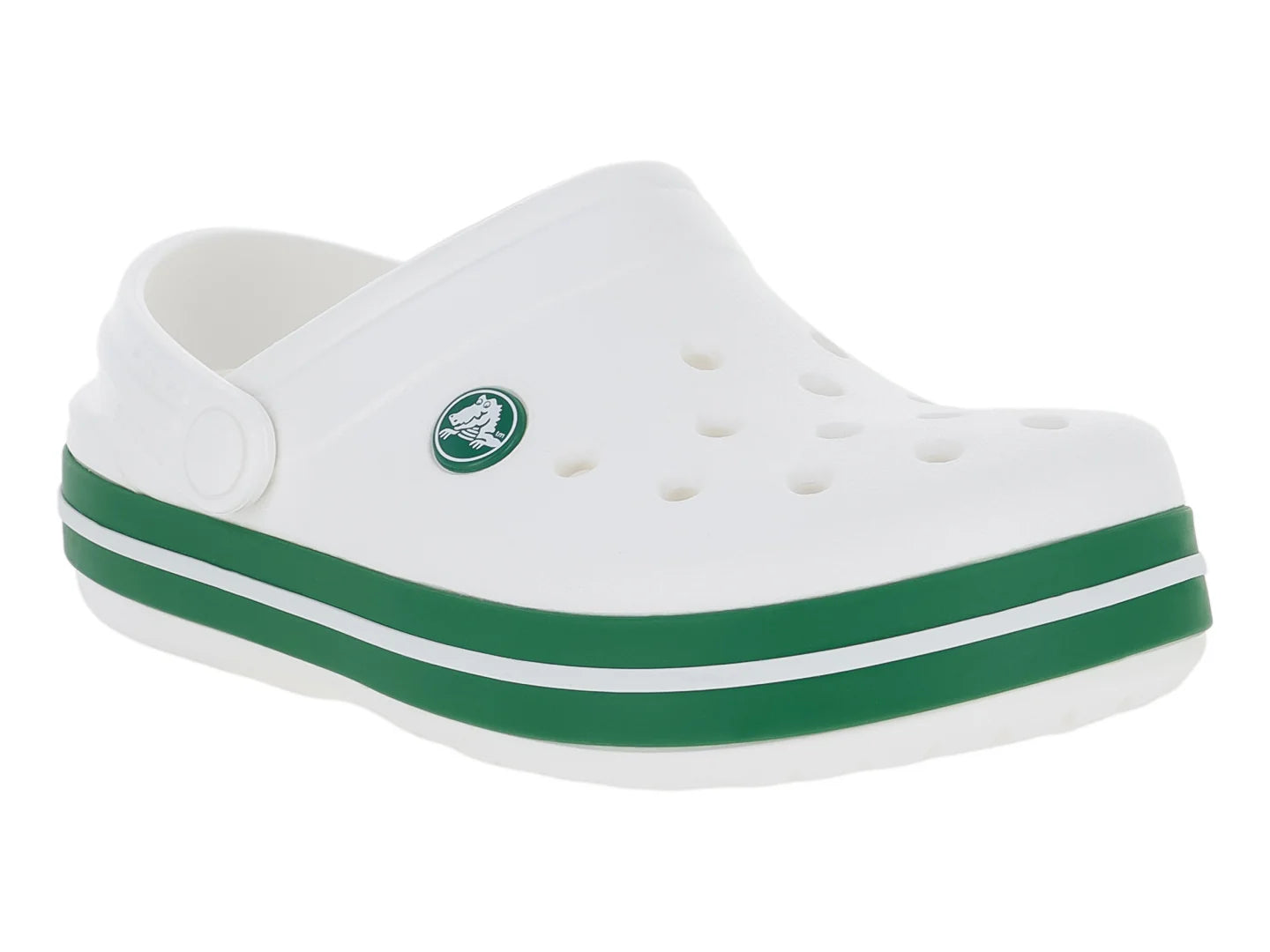 Sandalias Crocs Crocband Blanco y Verde para Niño