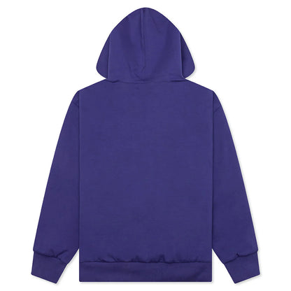 College Puffy Relaxed Fit Pullover Hoodie Blue