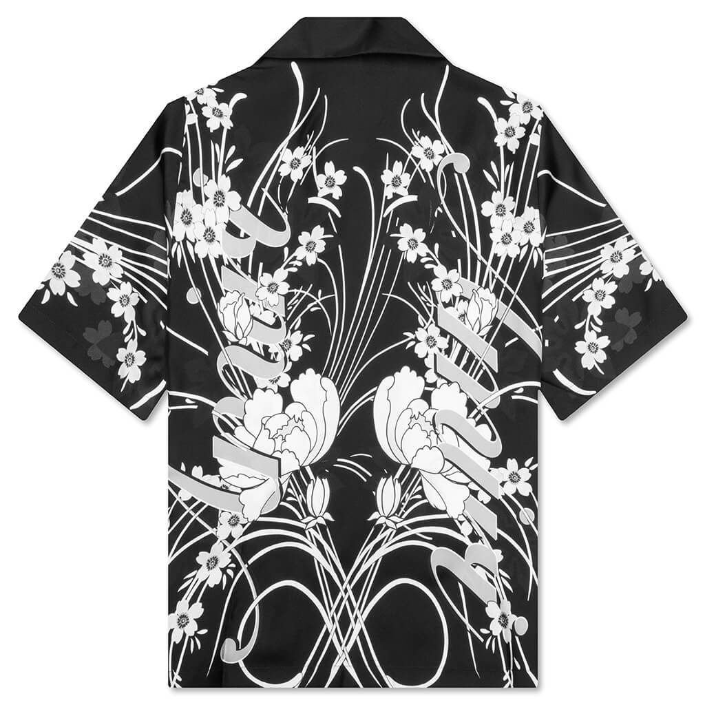 Floral Bowling Shirt Black