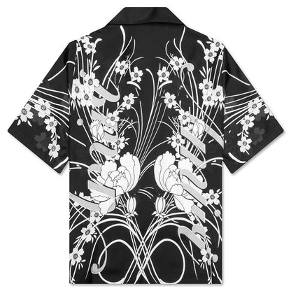 Floral Bowling Shirt Black