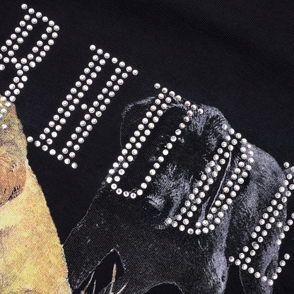 Rhinestone Hunting Dog Tee Vintage Black