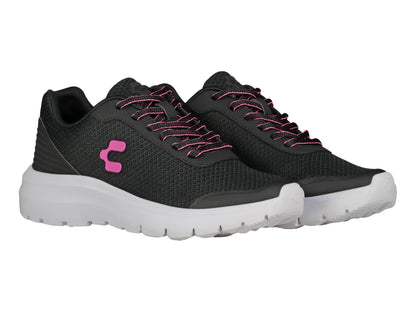 Tenis Charly Road Casual Negro y Rosa para Mujer