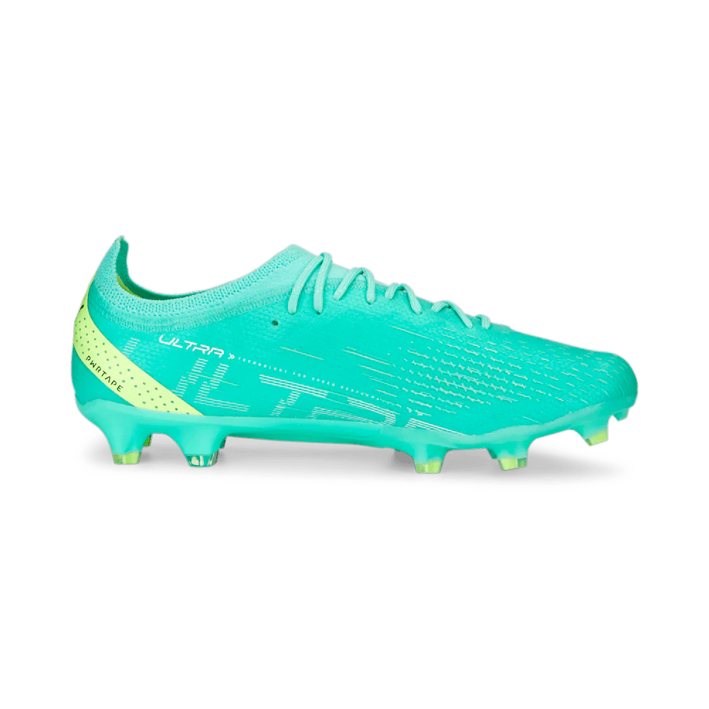 PUMA Ultra Ultimate FG AG Firm Ground Soccer Cleats Electric Peppermint White Fast Yellow
