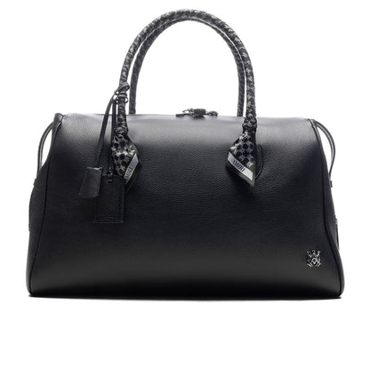 Pebbled Leather Weekender Bag Black