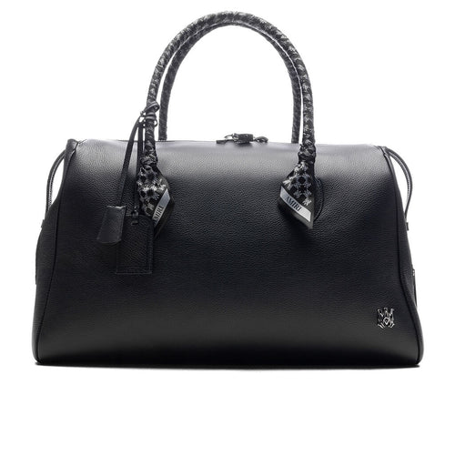 Pebbled Leather Weekender Bag Black