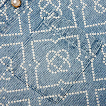 Pearl Monogram Denim Shirt Pearl