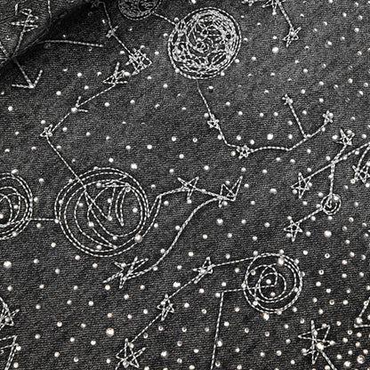20K Zodiac Diamond Denim Pants Black