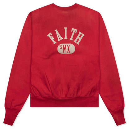 Faith Crew Sweater Red