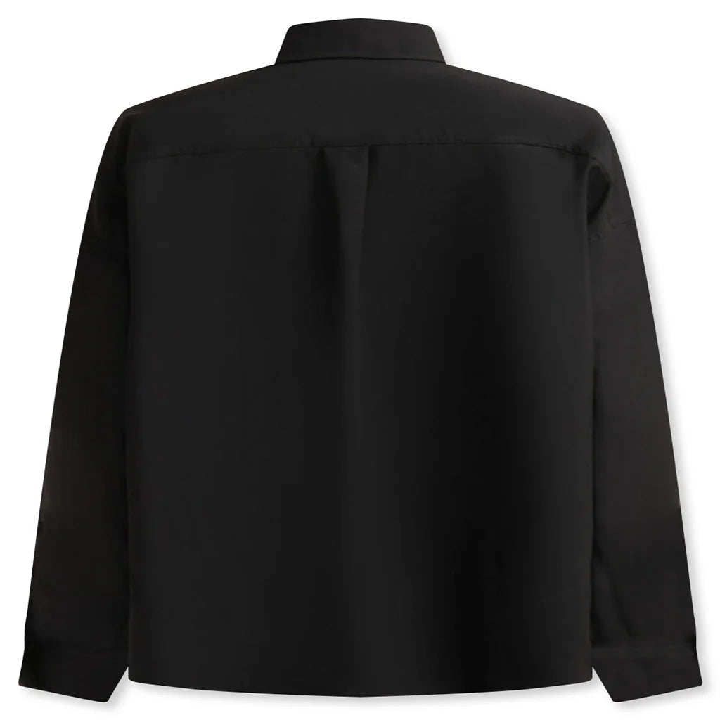 Tropical Wool Shirt with Contrast Back Blue Black