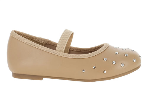 Zapatos Flats Coqueta Beige para Niña