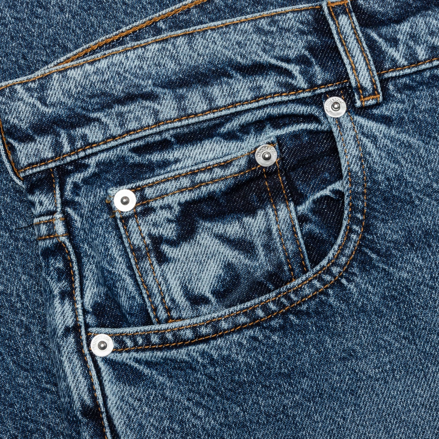 5 Pocket Straight Leg Trousers Mid Blue