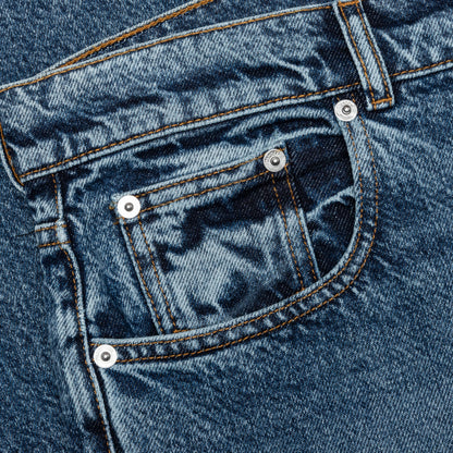 5 Pocket Straight Leg Trousers Mid Blue