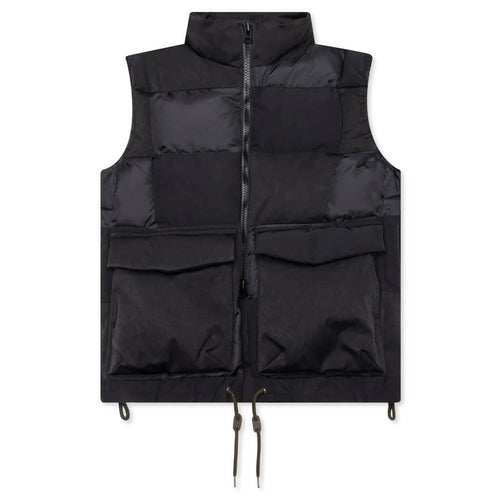 Faux Suede Mix Vest Black
