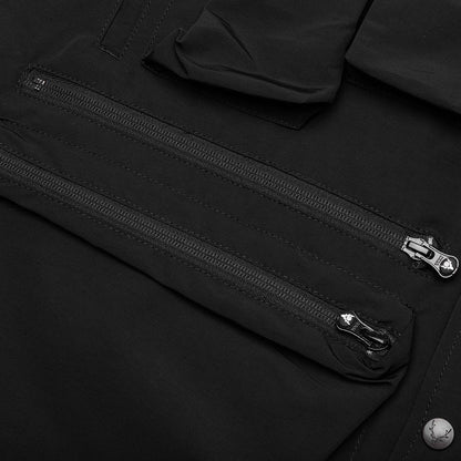 Multi Pocket Zipped Down Vest Black