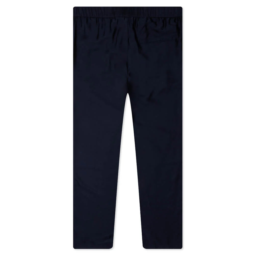 Silk Floral Jacquard Pants Navy