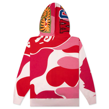 Mega ABC Camo Double Shark Relaxed Fit Full Zip Hoodie Pink