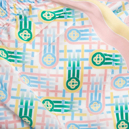 Silk Shorts With Drawstrings Ping Pong Print