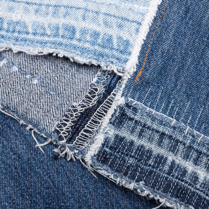 Reconstructed Denim Raw Pant Blue