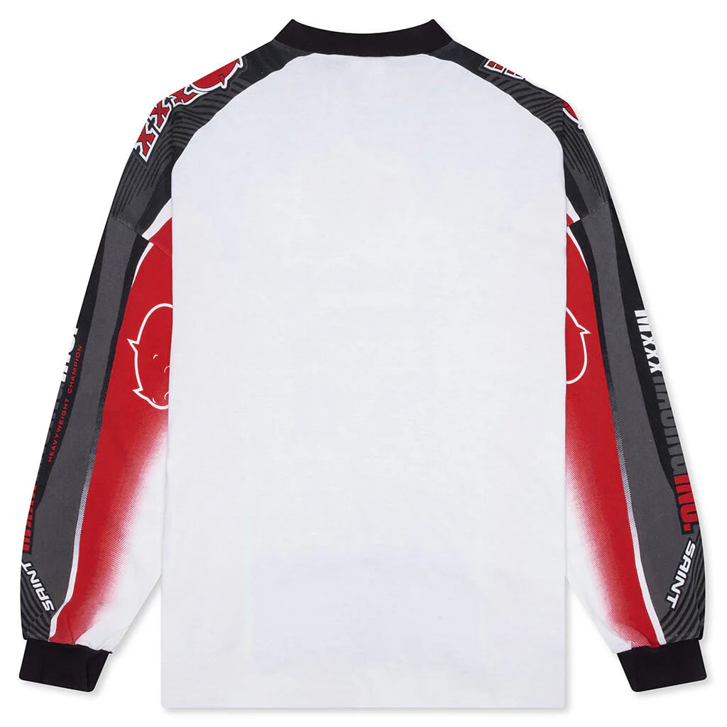 Motor Cycle L S Tee White