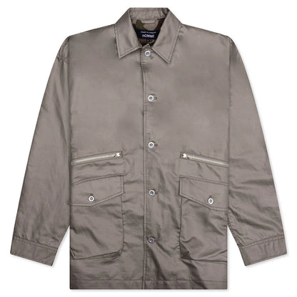 Multi Pocket Chore Jacket Grey Beige