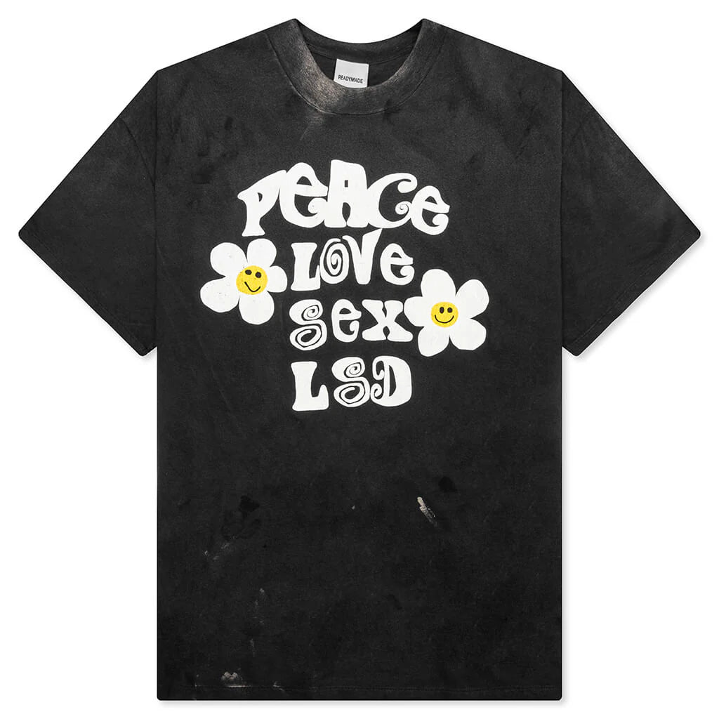 Peace S S T Shirt Black