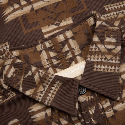 Chimayo Jacquard Button Down Shirt Brown