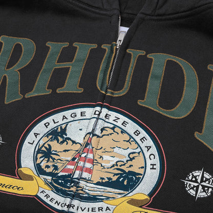 Monaco Regatta Full Zip Hoodie Vintage Black