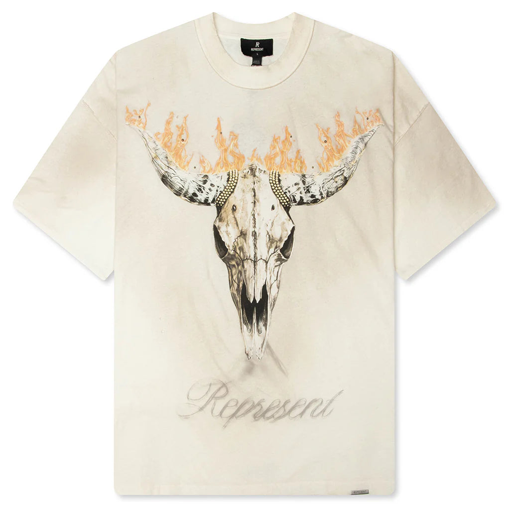 British Cowboys T Shirt Washed Ecru