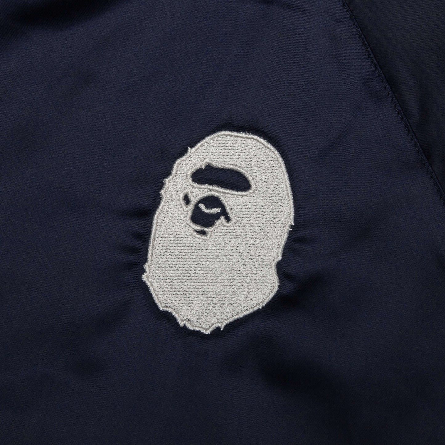 A Bathing Ape Nylon Varsity Jacket Navy
