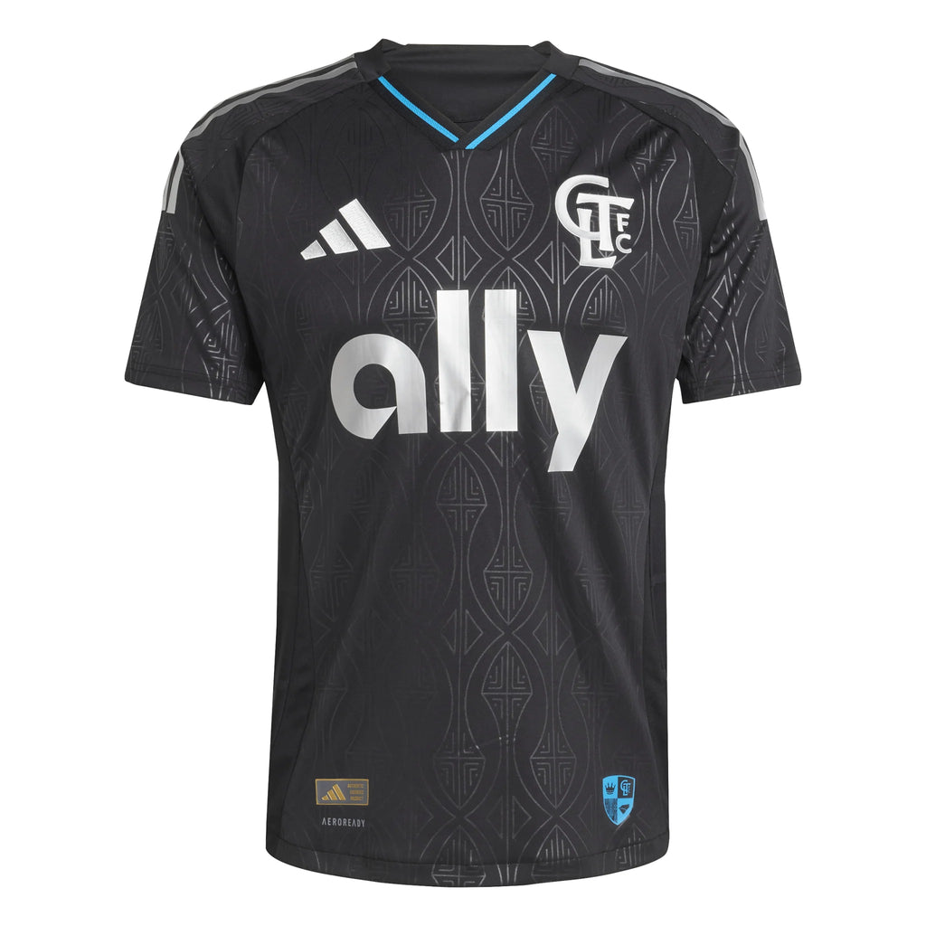 adidas Mens Charlotte FC Away Authentic Jersey 25 26 Black