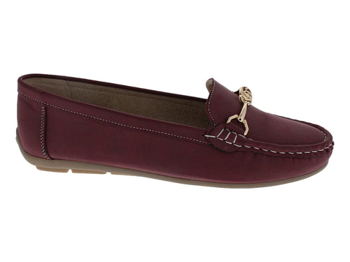 Zapatos Mocasines Comfort Fit Burgundy para Mujer
