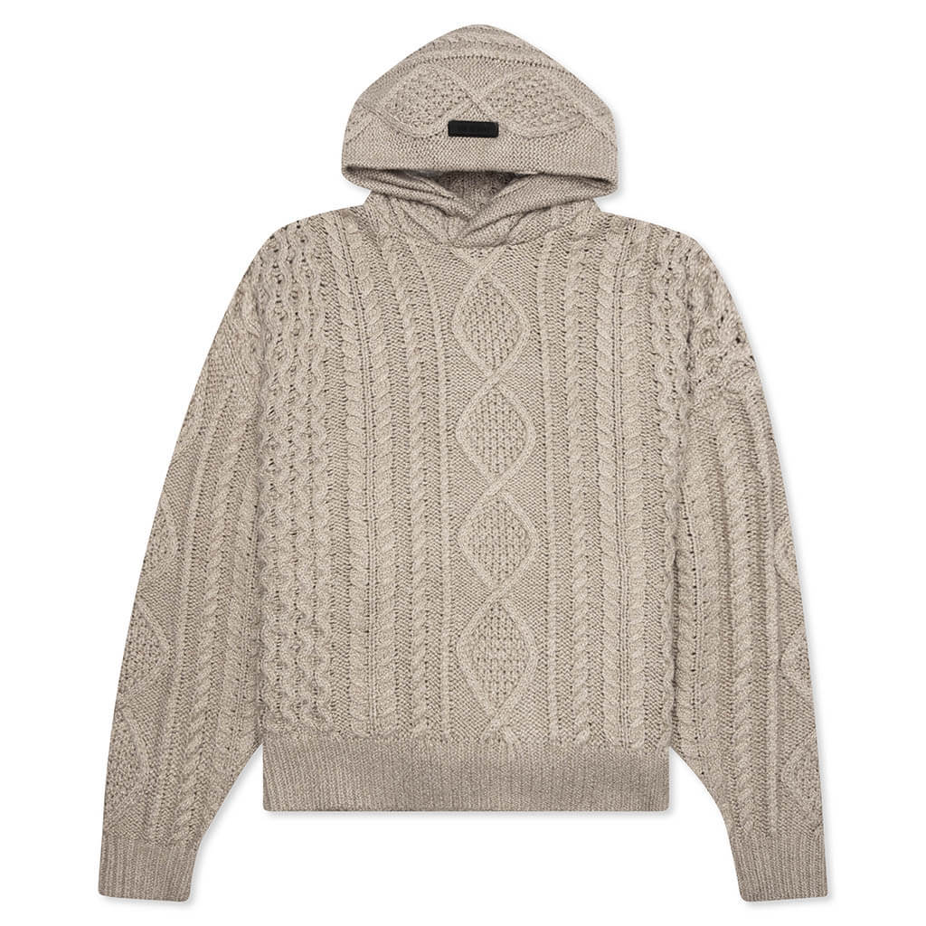 Cable Knit Hoodie Core Heather