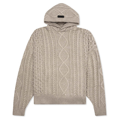 Cable Knit Hoodie Core Heather