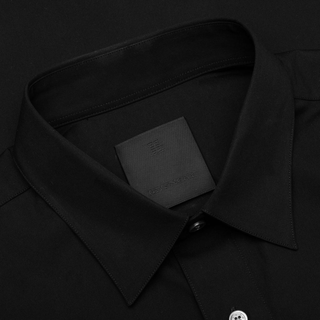 Gros Grain in Poplin Shirt Black