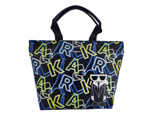 Bolso Tote Karl Lagerfeld Negro con Detalles Neón para Mujer