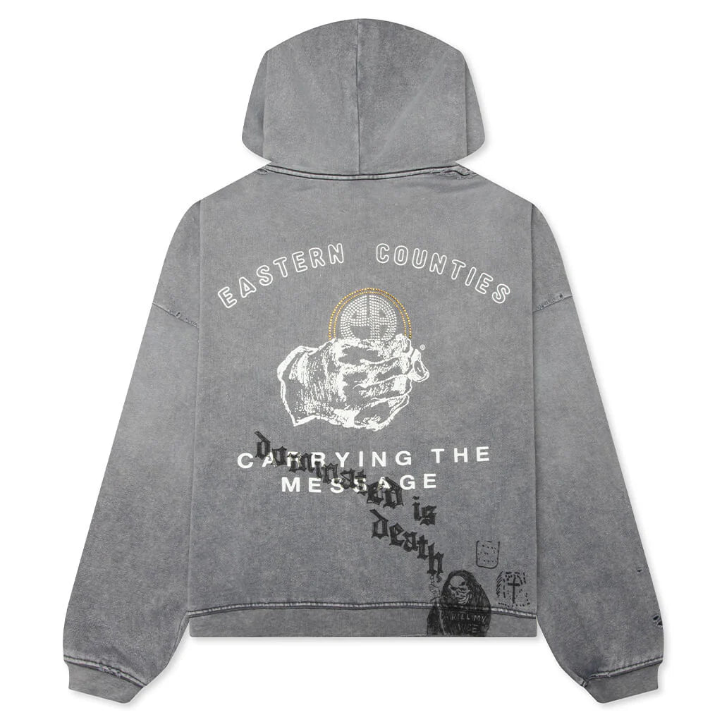 Carrying The Message Zip Hoodie Gray
