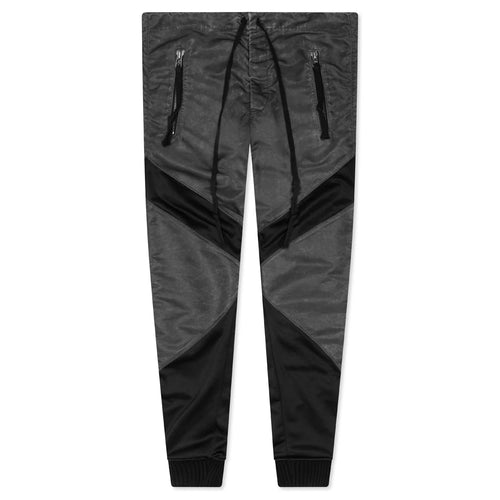 Washed Satin 50 50 Long Slim Pant Black
