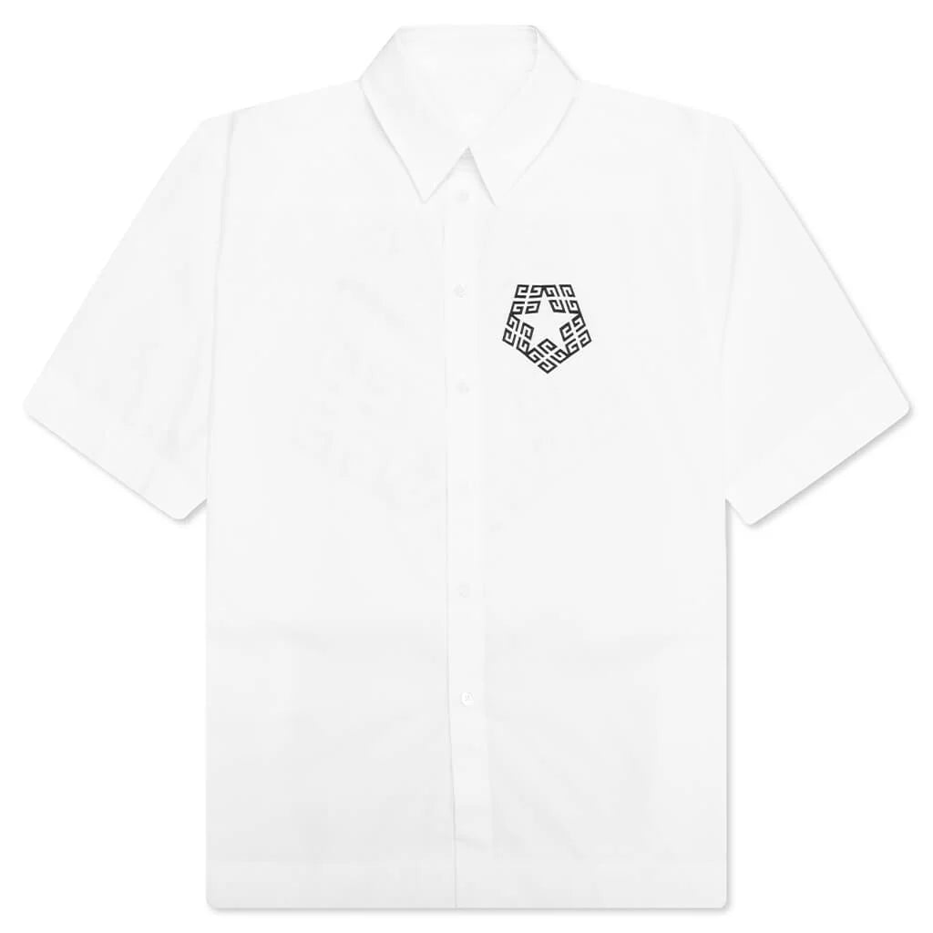 Boxy Fit Print Shirt White