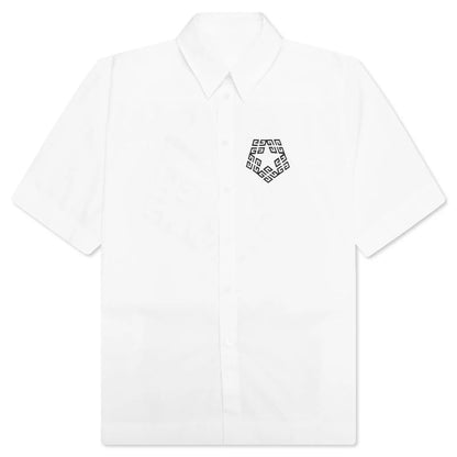 Boxy Fit Print Shirt White