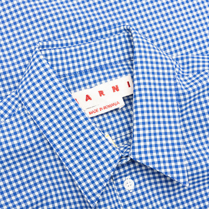 Checked Wool Shirt Blue White