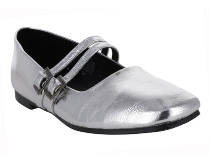 Zapatos Planos Luna Rosa Plata para Mujer