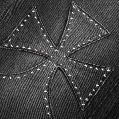Studded Chopper Carpenter Pant Vintage Black