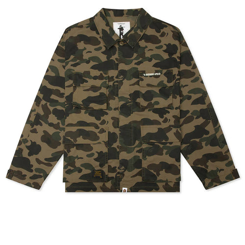 1st Camo Heavy Washed Multi Pocket Cargo L S Shirt Green
