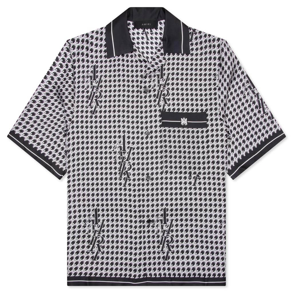 Houndstooth Bowling Shirt Black