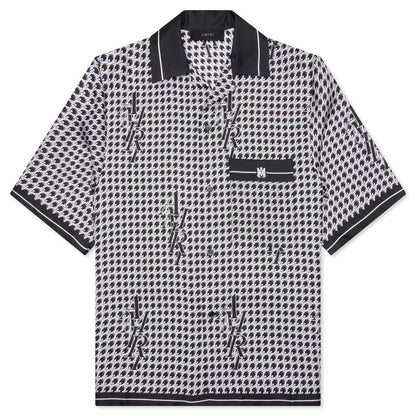 Houndstooth Bowling Shirt Black