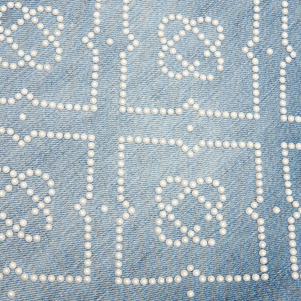 Pearl Monogram Denim Shorts Pearl