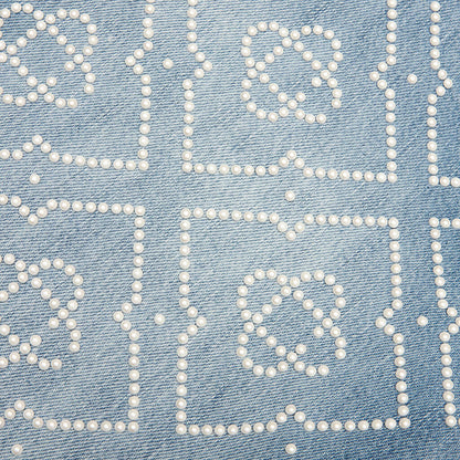 Pearl Monogram Denim Shorts Pearl