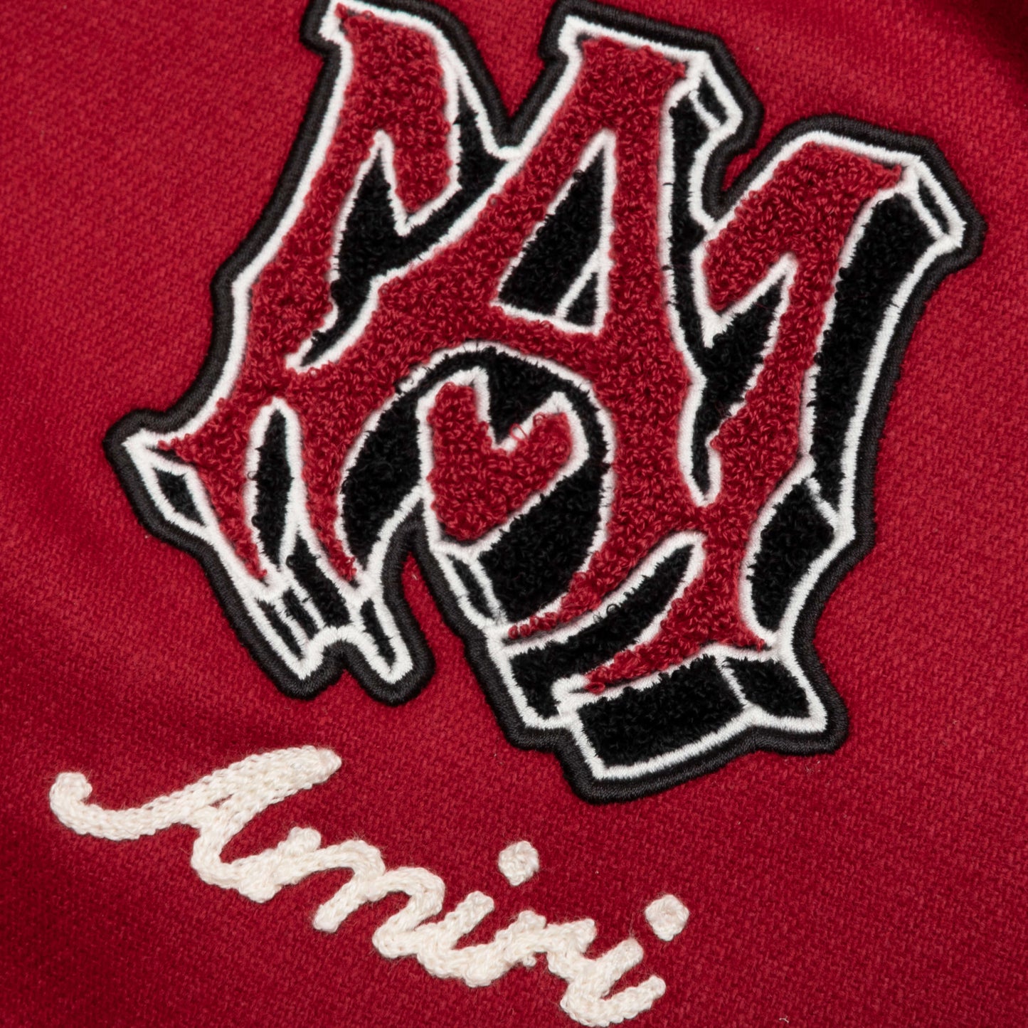 Vintage Patch Varsity Bomber Jacket Red